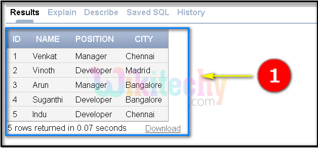  oracle delete select output